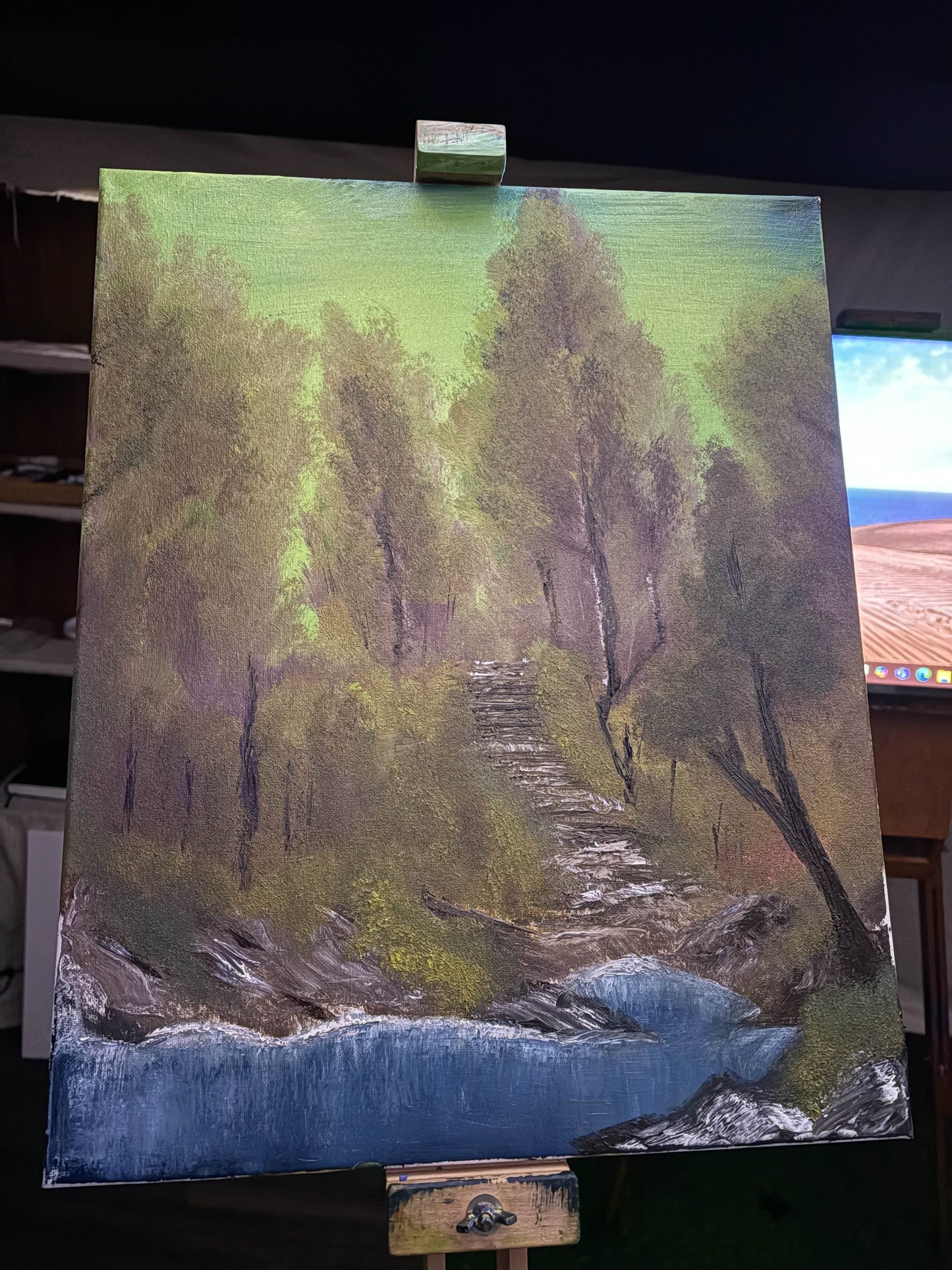 Steps Through Serenity — Original Oil Painting (16×20)